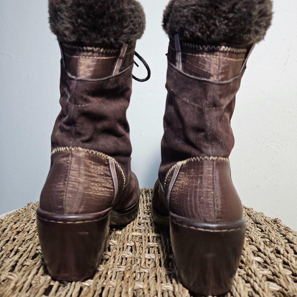 J-41  Lace Up Brown Suede Boot, Women's size 8 - Picture 5 of 8